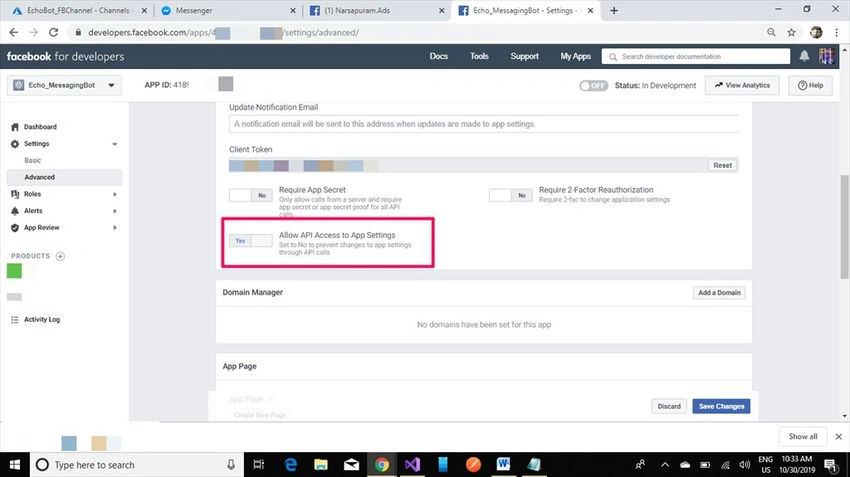 Advanced options