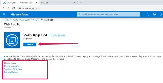 Create button