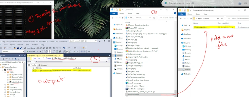 monitor a directory in Windows 10 using C# and .NET