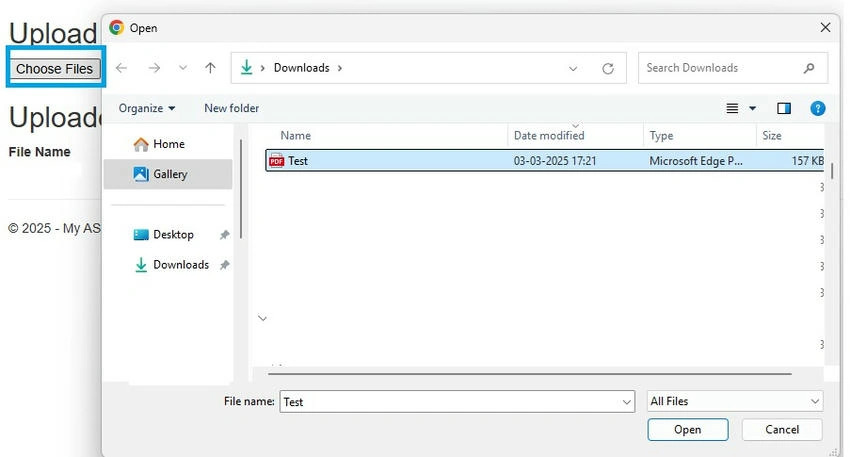 Upload file