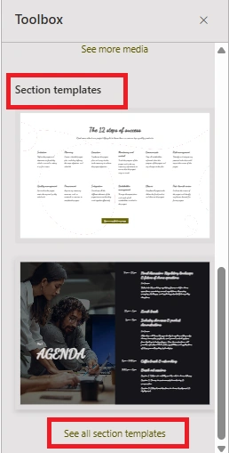 Section Templates