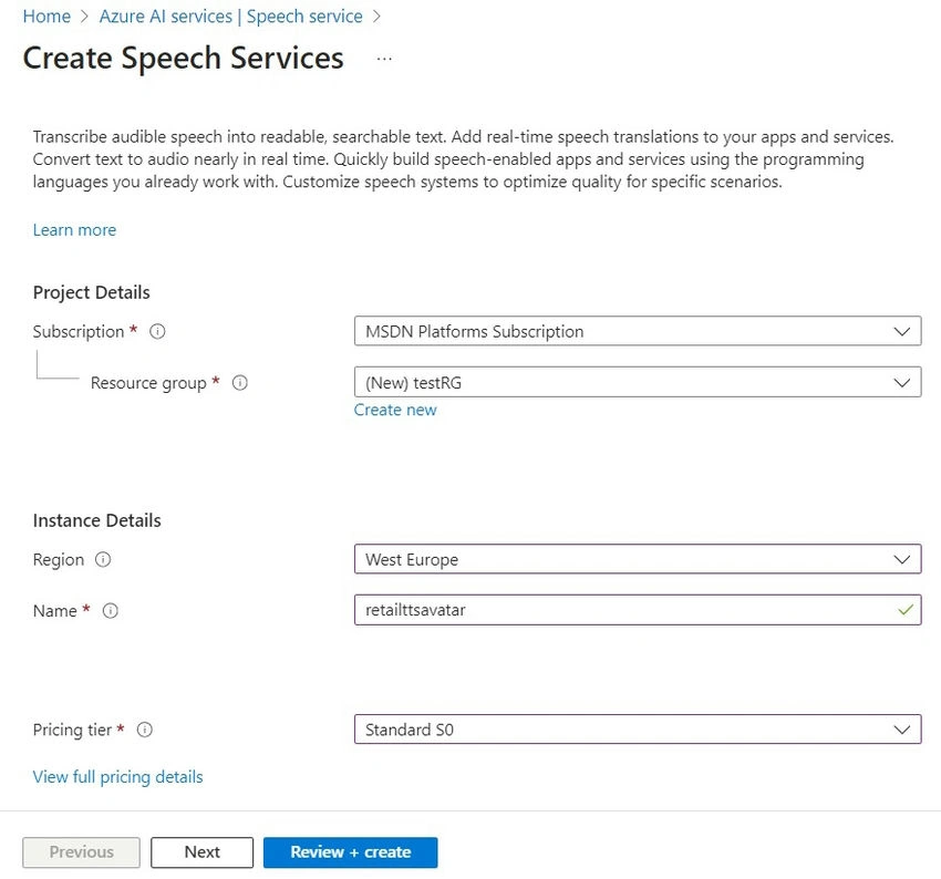  speech service
