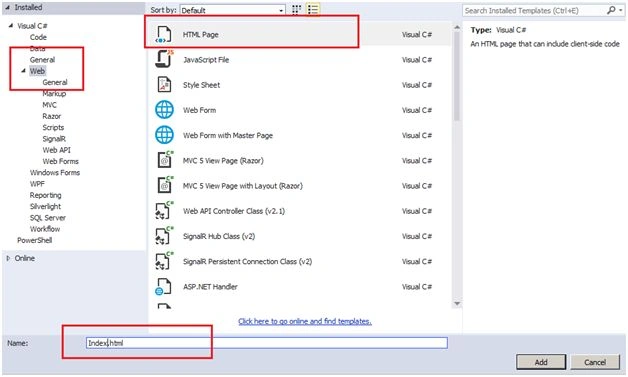 Add html page