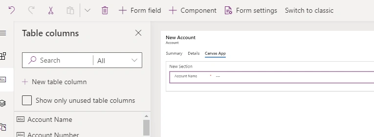 Embed Canvas App In A Model Driven App