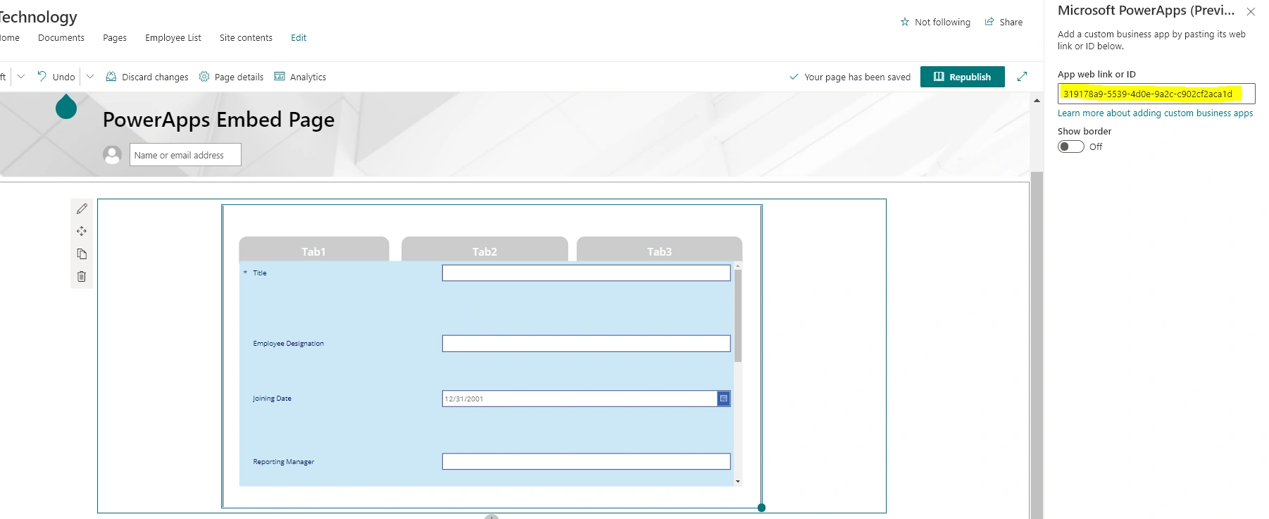 Embed PowerApp form onSharePoint Page Microsoft PowerApps Webpart