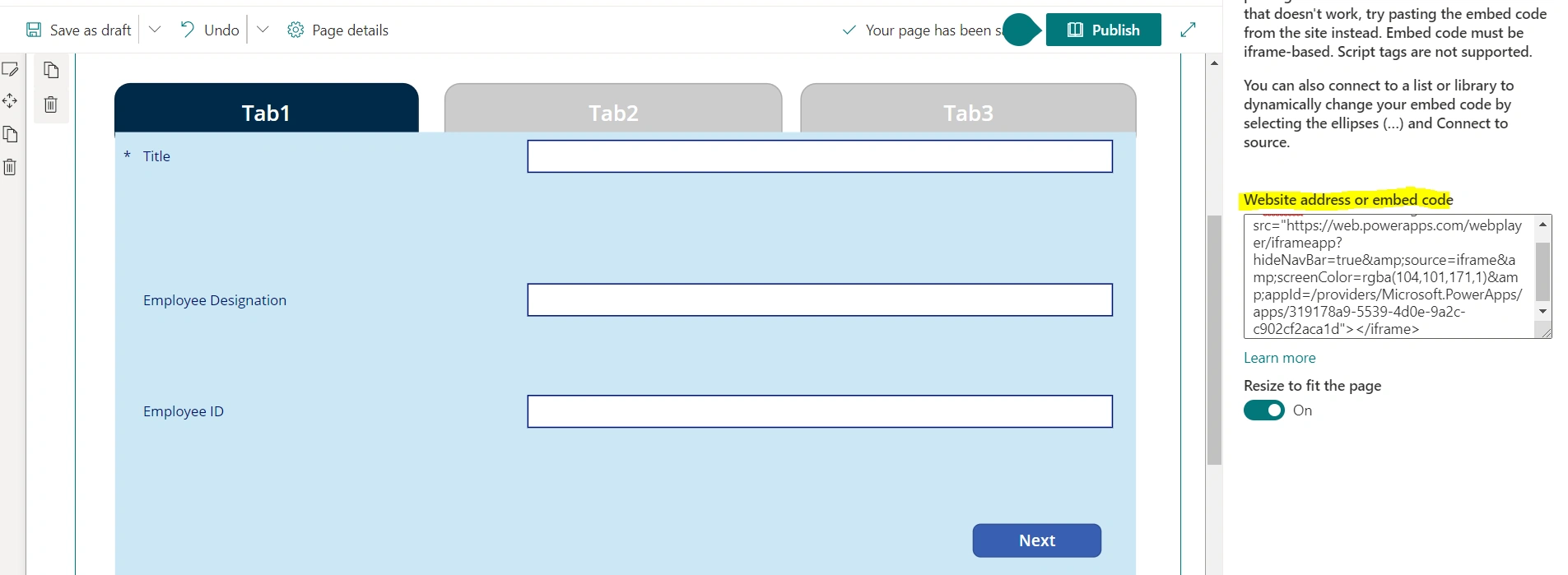 Embed PowerApps In SharePoint Modern Page