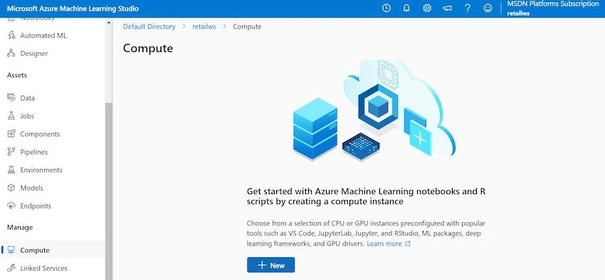create Azure Machine Learning Studio