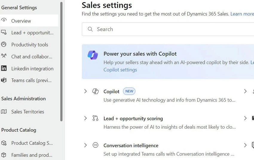Sales Settings-