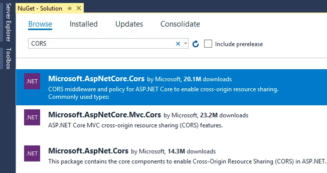 CORS package in NuGet CORS package in NuGet