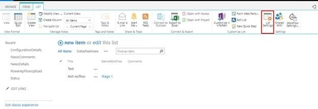 List Settings
