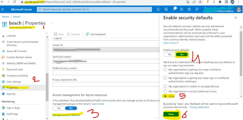 Security defaults