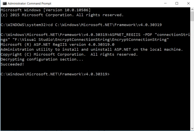 Decrypting connectionString