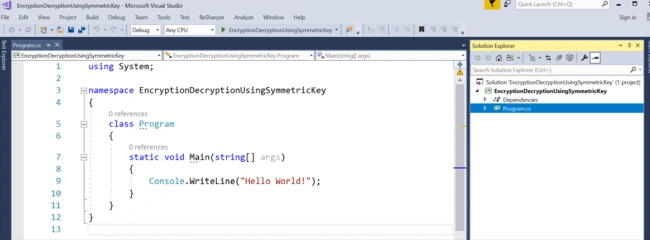 Encryption And Decryption Using A Symmetric Key In C#