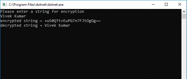 Encryption And Decryption Using A Symmetric Key In C#