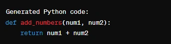 Generated Python code