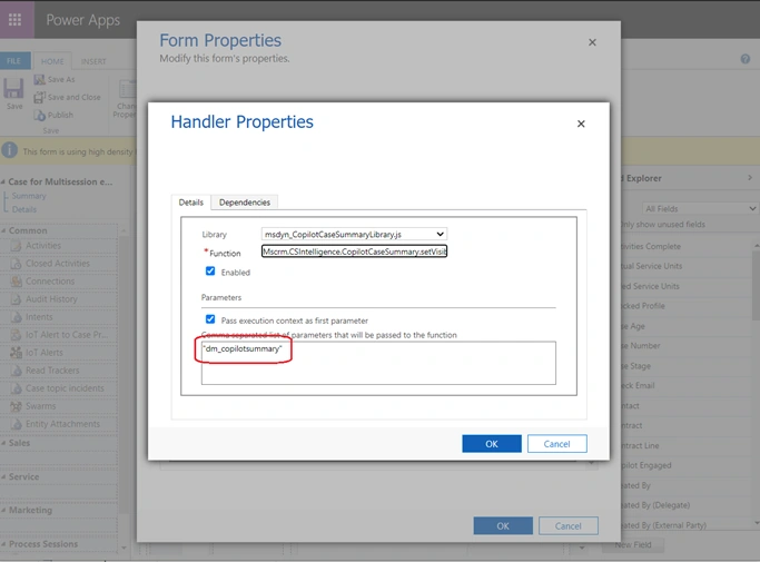 Handler properties