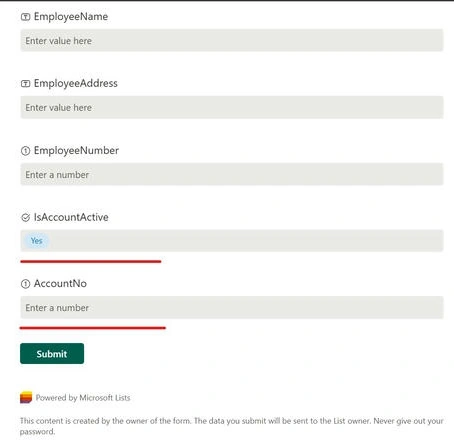 Employee name