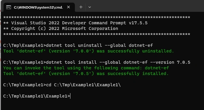 Installing CLI EF Core
