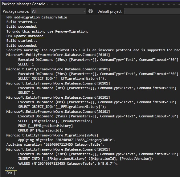 Package manager console