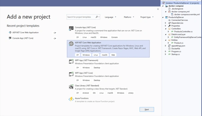 Entity Framework Core in Docker Container