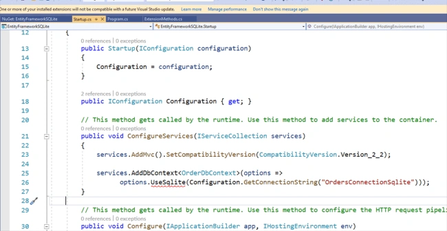 Entity Framework Core in Docker Container