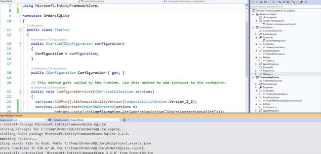 Entity Framework Core in Docker Container