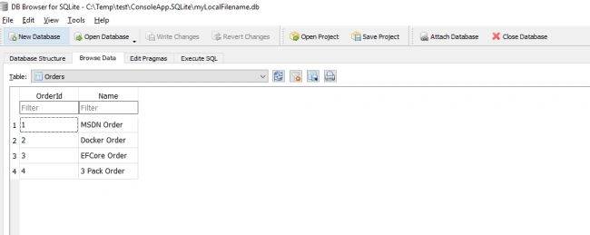 Entity Framework Core in Docker Container