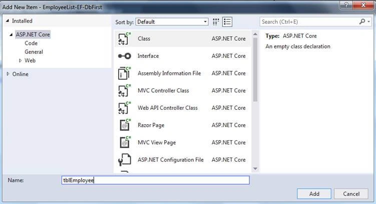 Entity Framework Database First In ASP.NET Core