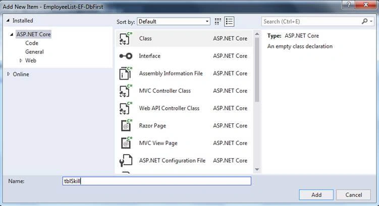 Entity Framework Database First In ASP.NET Core
