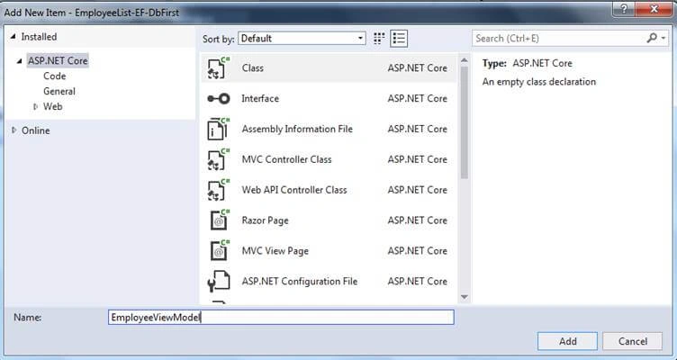 Entity Framework Database First In ASP.NET Core