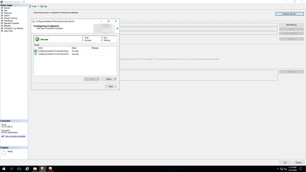 Error 927 - Database Cannot Be Opened While Mirroring Configuration - SQL Server