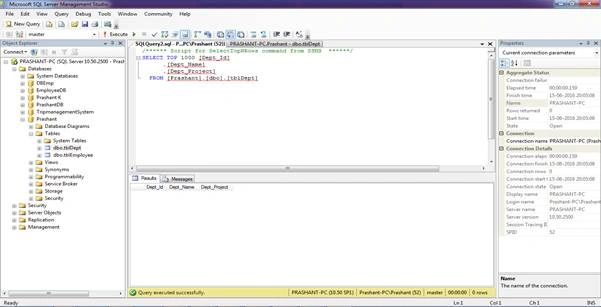 Create table