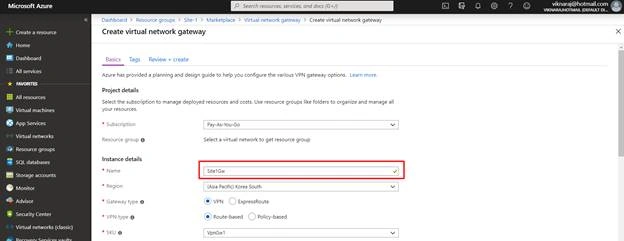 Establishing VPN Gateway Connection Between VNet To VNet