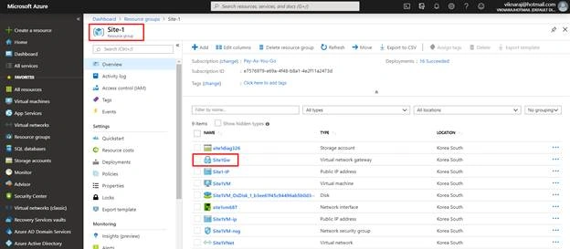 Establishing VPN Gateway Connection Between VNet To VNet