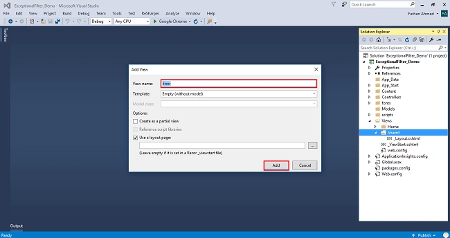 Exception Filter in ASP.NET MVC