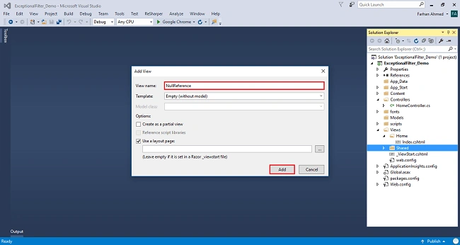 Exception Filter in ASP.NET MVC