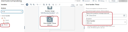 Exception Handling in Automation Anywhere