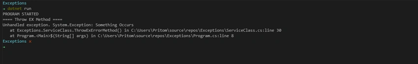 Exceptions in .NET