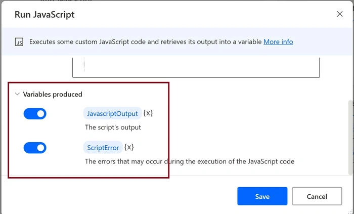 Execute Java Script in Desktop flow using Microsoft Power Automate
