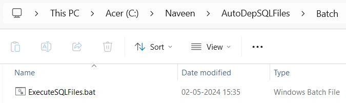 Folder Structure- Batch file