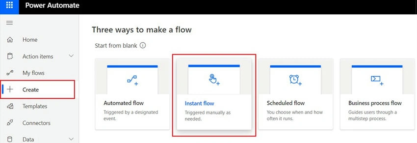 Click on create 