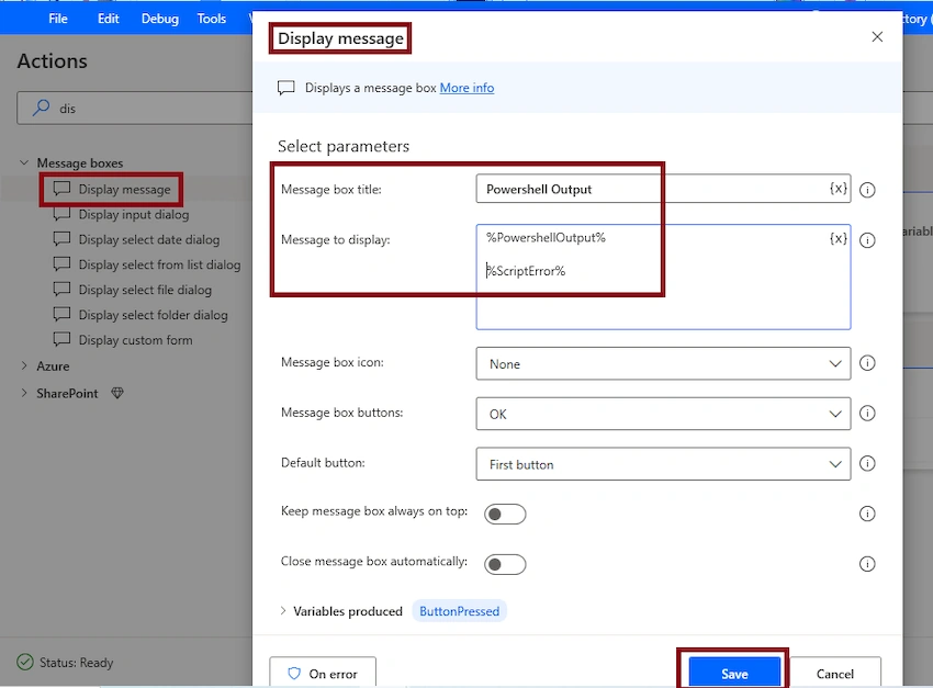 Execute PowerShell Script in Desktop flow using Microsoft Power Automate
