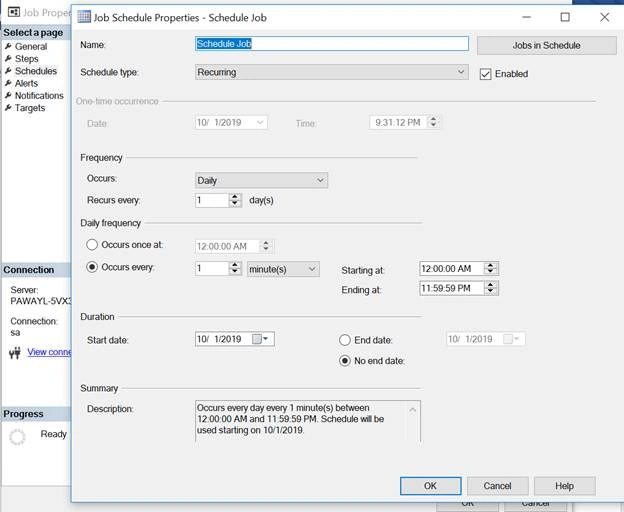 Execute Stored Proc Using SQL Job