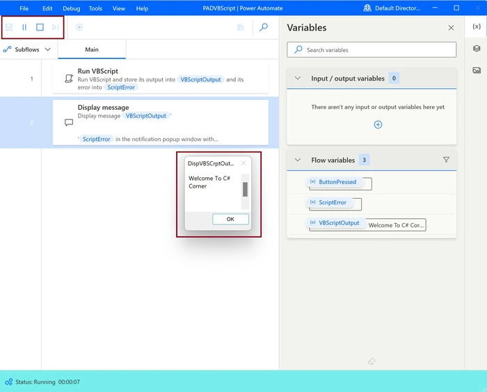Execute VB Script