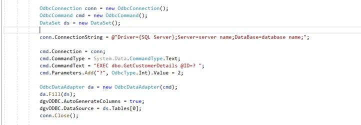 Executing SQL Queries And SQL Stored Procedure With ODBC