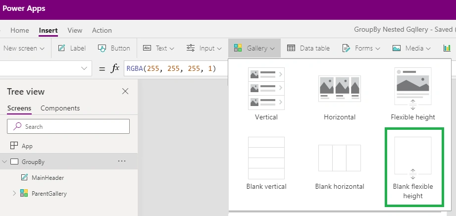 Expand And Collapse View Using Nested Gallery - PowerApps