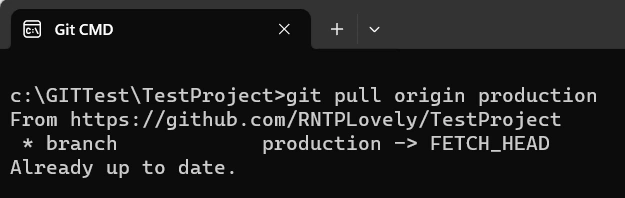 Git Pull origin production