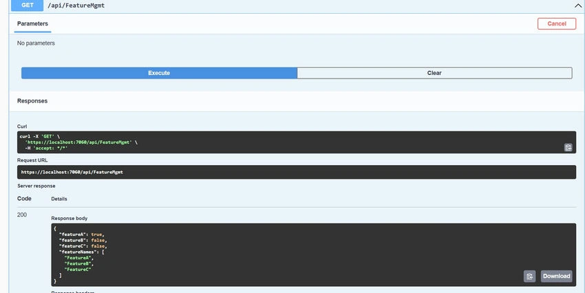 Response of the API
