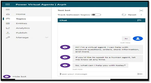 Test bot panel