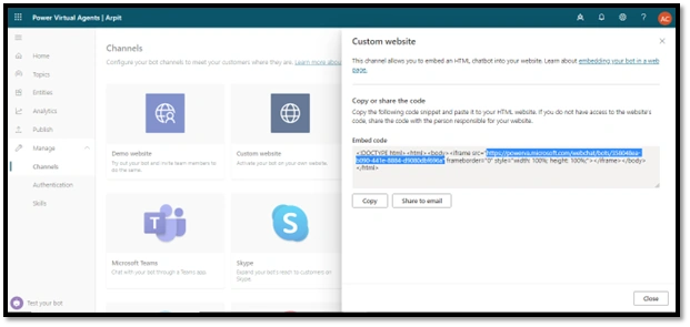 Selected URL
